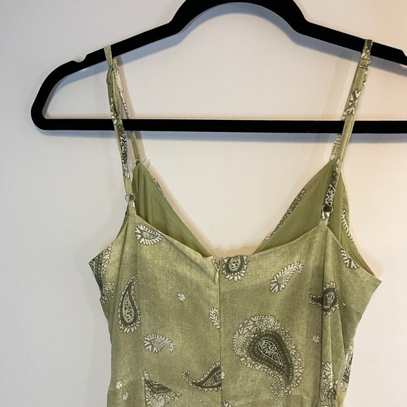 MICHAEL KORS PAISLEY Chiffon Green JUMPSUIT M - Picture 10 of 10